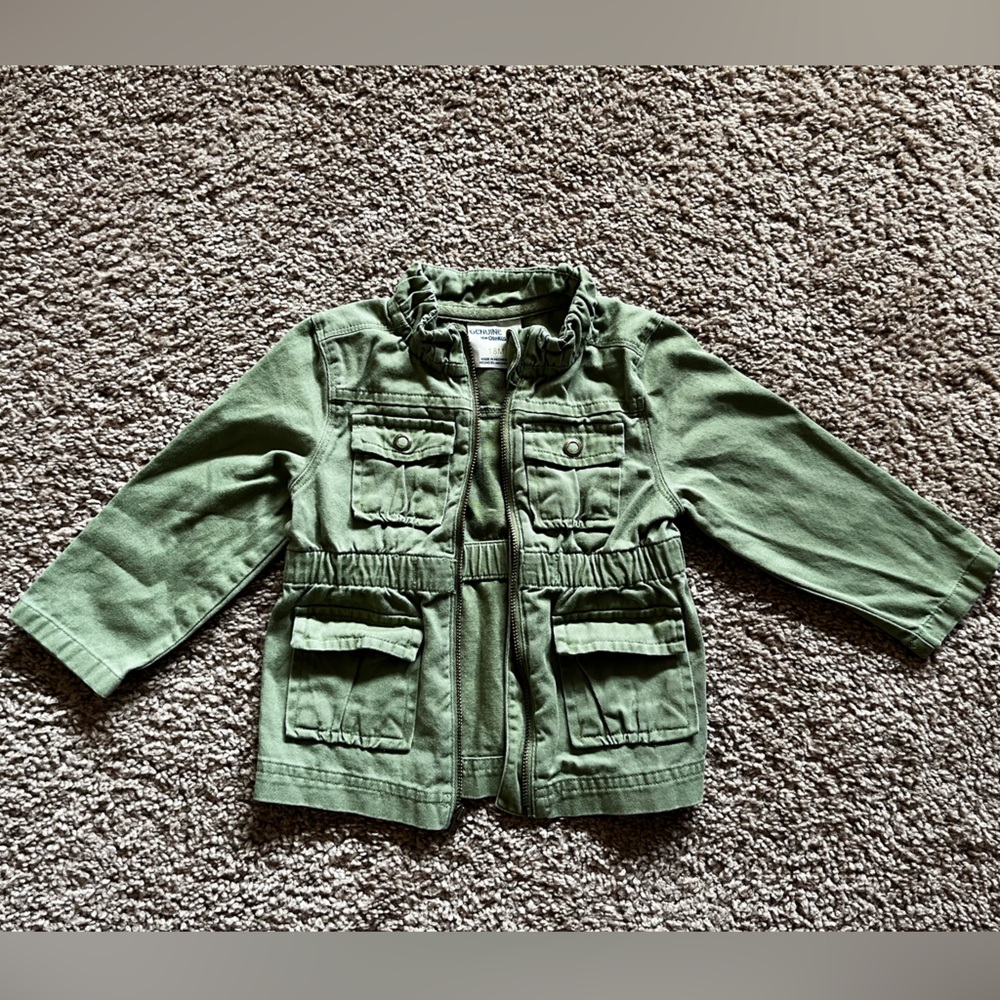 Kids Olive Green Utility Jacket